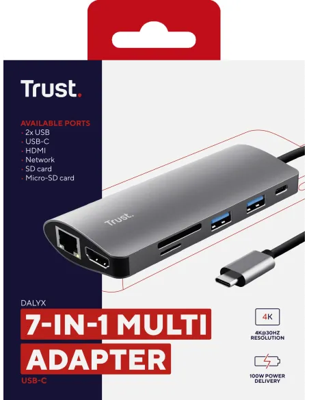 Trust Dalyx tarjeta y adaptador de interfaz Interno HDMI, RJ-45, USB 3.2 Gen 1 (3.1 Gen 1)