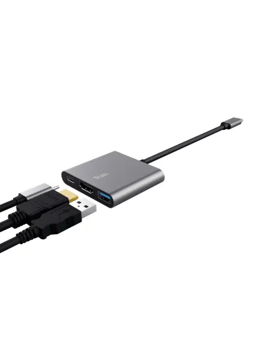 Trust Dalyx USB 3.2 Gen 1 (3.1 Gen 1) Type-C Aluminio, Negro