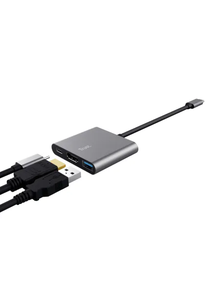 Trust Dalyx USB 3.2 Gen 1 (3.1 Gen 1) Type-C Aluminio, Negro