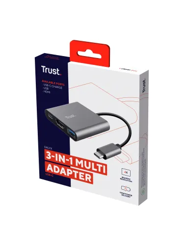Trust Dalyx USB 3.2 Gen 1 (3.1 Gen 1) Type-C Aluminio, Negro