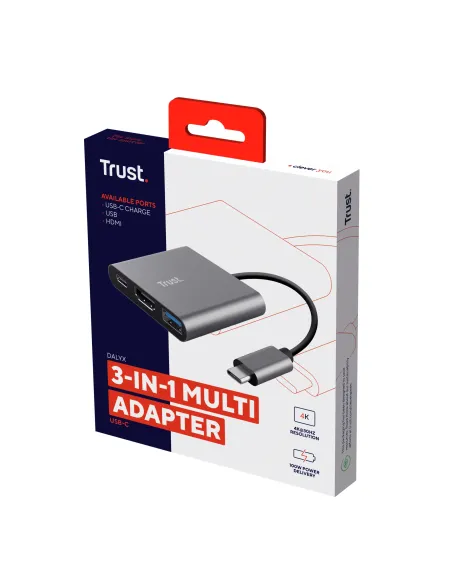 Trust Dalyx USB 3.2 Gen 1 (3.1 Gen 1) Type-C Aluminio, Negro