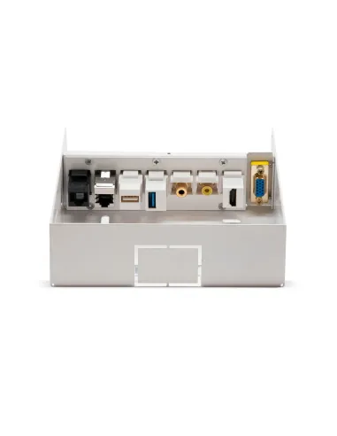 Nanocable Caja de conexiones multimedia de pared VGA+HDMI+JACK3.5+RCA+2xUSB+2xRJ45, Blanco