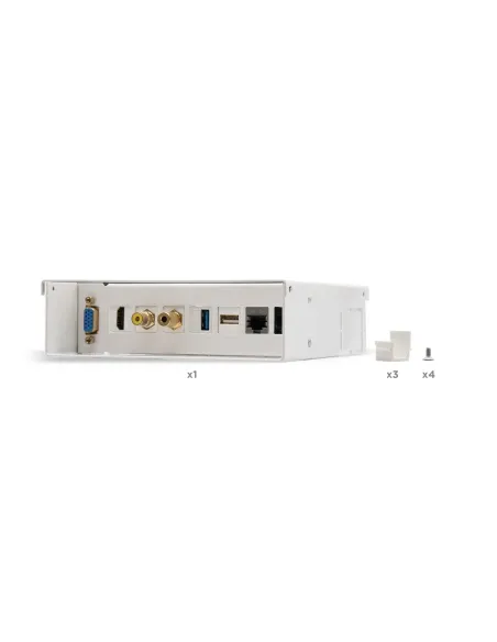 Nanocable Caja de conexiones multimedia de pared VGA+HDMI+JACK3.5+RCA+2xUSB+2xRJ45, Blanco