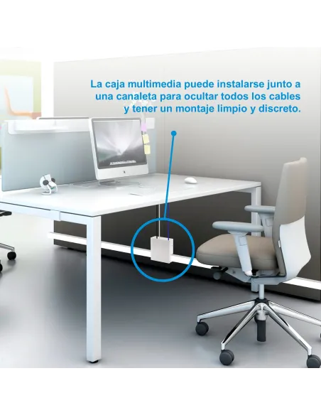 Nanocable Caja de conexiones multimedia de pared VGA+HDMI+JACK3.5+RCA+2xUSB+2xRJ45, Blanco