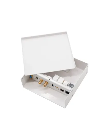 Nanocable Caja de conexiones multimedia de pared VGA+HDMI+JACK3.5+RCA+2xUSB+2xRJ45, Blanco