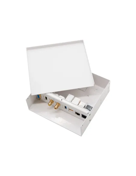 Nanocable Caja de conexiones multimedia de pared VGA+HDMI+JACK3.5+RCA+2xUSB+2xRJ45, Blanco