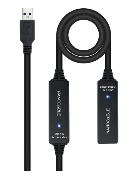 Nanocable Cable USB 3.0 prolongador con amplificador, tipo A M-A H, 15m