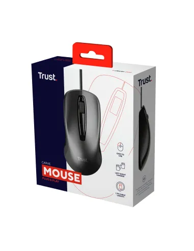 Trust Carve ratón Oficina Ambidextro USB tipo A Óptico 1200 DPI