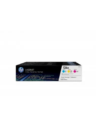 HP Pack de ahorro de 3 cartuchos de tóner original LaserJet HP 126A cian/magenta/amarillo