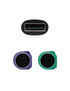 Nanocable CONVERSOR PS 2(TECLADO+RATON) A USB, TIPO 2xPS 2 H-A M, 15 CM 2