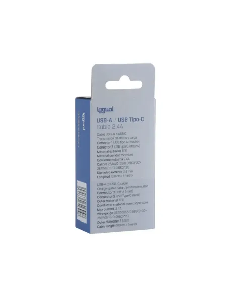iggual IGG316948 cable USB USB 2.0 1 m USB A USB C Blanco