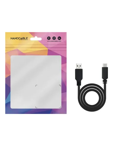 Nanocable USB 2.0, 1m cable USB USB C USB A Negro