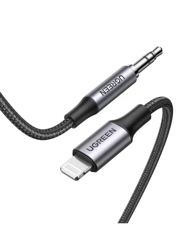 Ugreen 70509 cable de teléfono móvil Plata 1 m 3,5mm Lightning