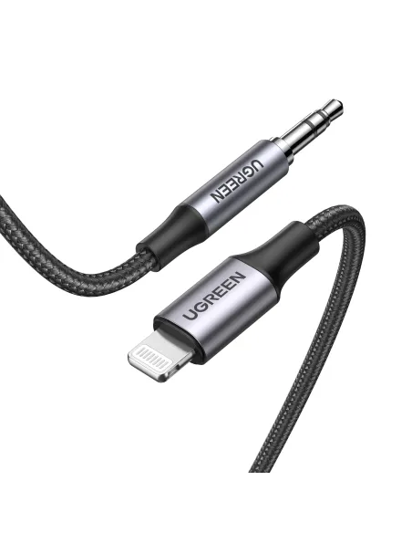 Ugreen 70509 cable de teléfono móvil Plata 1 m 3,5mm Lightning
