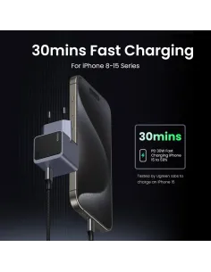 Ugreen Nexode S 30W USB-C GaN Fast Charger EU gray Teléfono móvil, Batería portátil, Teléfono Gris Corriente alterna Interior 2