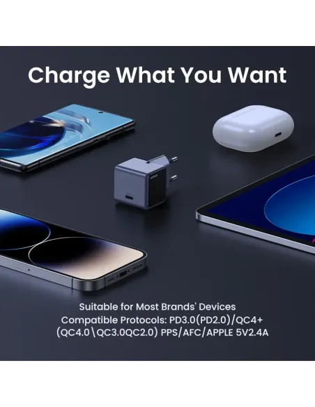 Ugreen Nexode S 30W USB-C GaN Fast Charger EU gray Teléfono móvil, Batería portátil, Teléfono Gris Corriente alterna Interior Ugreen Nexode S 30W USB-C GaN Fast Charger EU gray Teléfono móvil, Batería portátil, Teléfono Gris Corriente alterna Interior