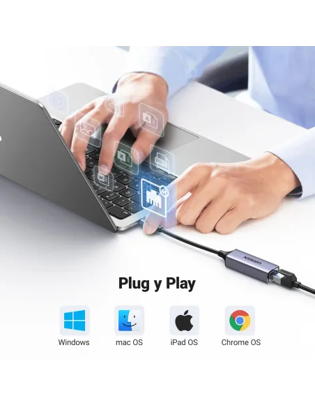 Ugreen 50737 adaptador y tarjeta de red Ethernet 1000 Mbit s