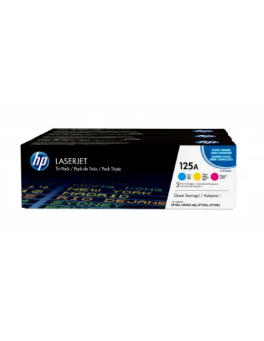 HP Pack de ahorro de 3 cartuchos de tóner original LaserJet HP 125A cian/magenta/amarillo