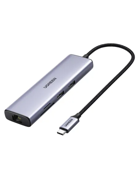 Ugreen 60515 base para portátil y replicador de puertos Alámbrico USB 3.2 Gen 1 (3.1 Gen 1) Type-C Gris