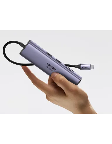 Ugreen 60515 base para portátil y replicador de puertos Alámbrico USB 3.2 Gen 1 (3.1 Gen 1) Type-C Gris