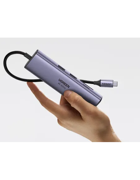 Ugreen 60515 base para portátil y replicador de puertos Alámbrico USB 3.2 Gen 1 (3.1 Gen 1) Type-C Gris