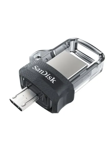 Sandisk Ultra Dual m3.0 unidad flash USB 256 GB USB Type-A / Micro-USB 3.2 Gen 1 (3.1 Gen 1) Negro, Plata, Transparente