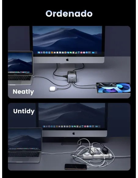Ugreen Diginest Cube 7-in-1 3 salidas AC Tipo C 1,8 m 4 3680 W Negro Ugreen Diginest Cube 7-in-1 3 salidas AC Tipo C 1,8 m 4 3680 W Negro