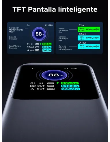 Ugreen 20000mAh 130W Fast Charging Powerbank Litio Gris