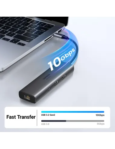 Ugreen REVODOK 6-IN-1 4K@60HZ HDMI ETH DOCK Acoplamiento Base Gris