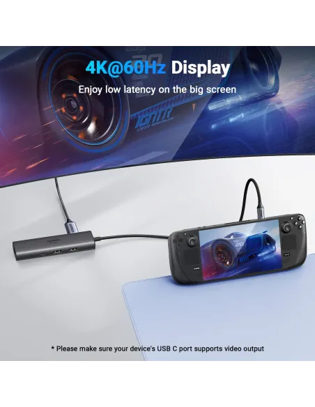 Ugreen REVODOK 6-IN-1 4K@60HZ HDMI ETH DOCK Acoplamiento Base Gris Ugreen REVODOK 6-IN-1 4K@60HZ HDMI ETH DOCK Acoplamiento Base Gris