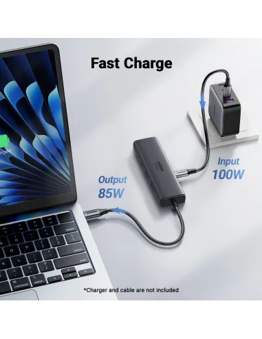 Ugreen REVODOK 6-IN-1 4K@60HZ HDMI ETH DOCK Acoplamiento Base Gris