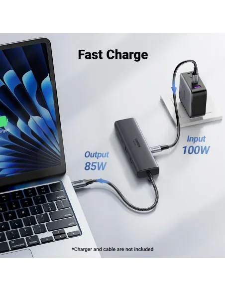 Ugreen REVODOK 6-IN-1 4K@60HZ HDMI ETH DOCK Acoplamiento Base Gris Ugreen REVODOK 6-IN-1 4K@60HZ HDMI ETH DOCK Acoplamiento Base Gris