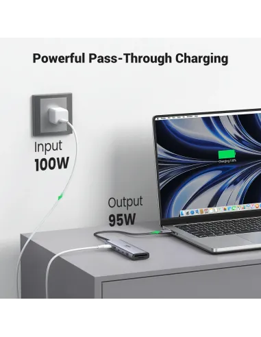 Ugreen REVODOK 7-IN-1 4K@60HZ HDMI DOCK Acoplamiento Base Gris