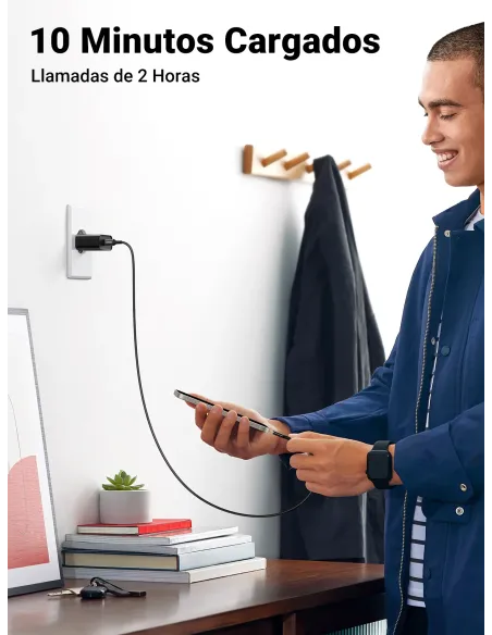 Ugreen 10191 cargador de dispositivo móvil Universal Negro Corriente alterna Carga rápida Interior Ugreen 10191 cargador de dispositivo móvil Universal Negro Corriente alterna Carga rápida Interior