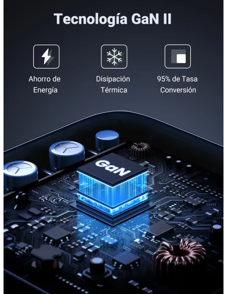 Ugreen Nexode Universal Gris Corriente alterna Carga rápida Interior Ugreen Nexode Universal Gris Corriente alterna Carga rápida Interior