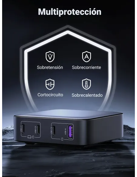 Ugreen Nexode Universal Gris Corriente alterna Carga rápida Interior Ugreen Nexode Universal Gris Corriente alterna Carga rápida Interior