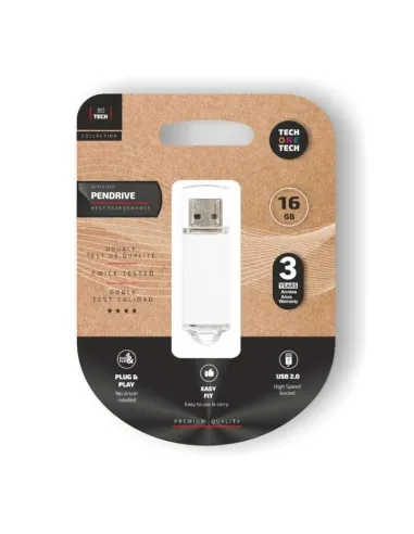 TECH ONE TECH Basic Pendrive 16Gb USB 2.0 Blanco