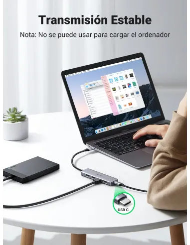 Ugreen 70336 hub de interfaz USB 3.2 Gen 1 (3.1 Gen 1) Type-C 5000 Mbit s