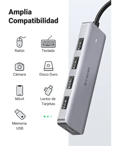 Ugreen 70336 hub de interfaz USB 3.2 Gen 1 (3.1 Gen 1) Type-C 5000 Mbit s