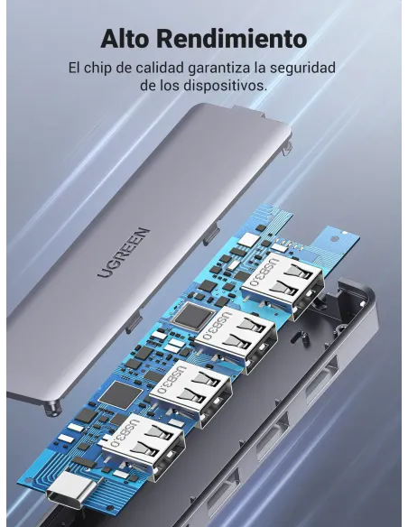 Ugreen 70336 hub de interfaz USB 3.2 Gen 1 (3.1 Gen 1) Type-C 5000 Mbit s