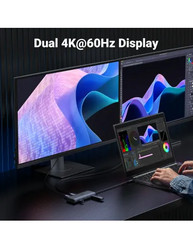 Ugreen 7-in-1 USB-C Hub CM498 Acoplamiento Base Gris