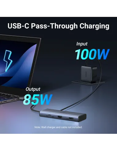 Ugreen 7-in-1 USB-C Hub CM498 Acoplamiento Base Gris