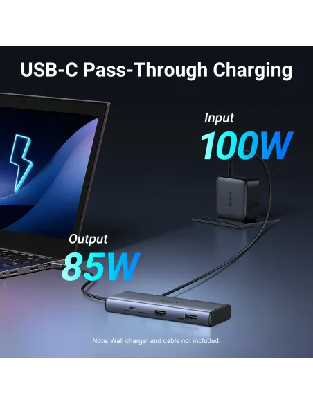 Ugreen 7-in-1 USB-C Hub CM498 Acoplamiento Base Gris