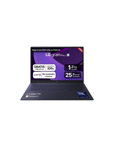 LG Gram Pro 16Z90TS-G.AU99B ordenador portatil Copilot+ PC Intel Core Ultra 9 288V Portátil 40,6 cm (16") 2.5K 32 GB