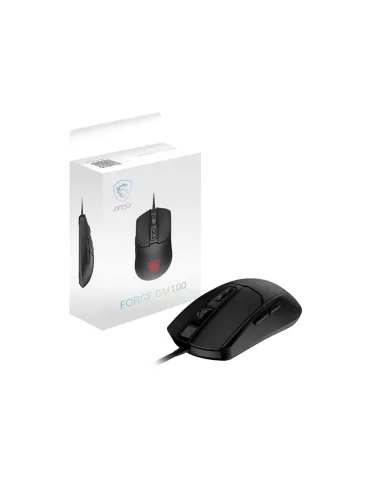 MSI FORGE GM100 ratón Juego Ambidextro USB tipo A Óptico 6400 DPI