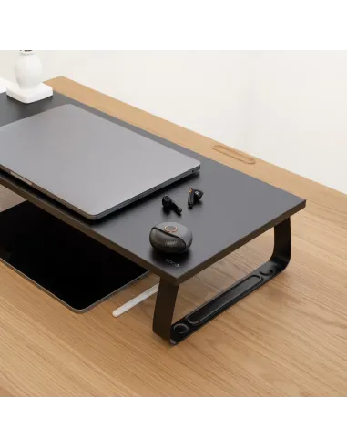 TooQ Soporte Elevador Multiusos para Monitor Portátil, Negro