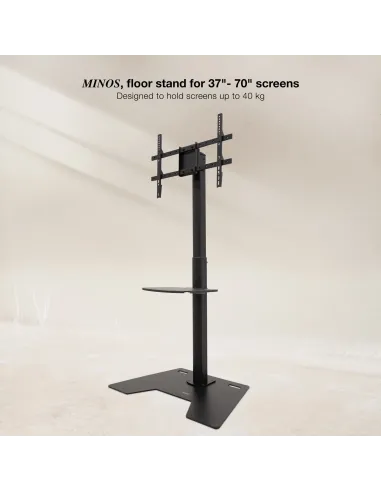 TooQ Soporte Elevador Multiusos para Monitor Portátil, Negro