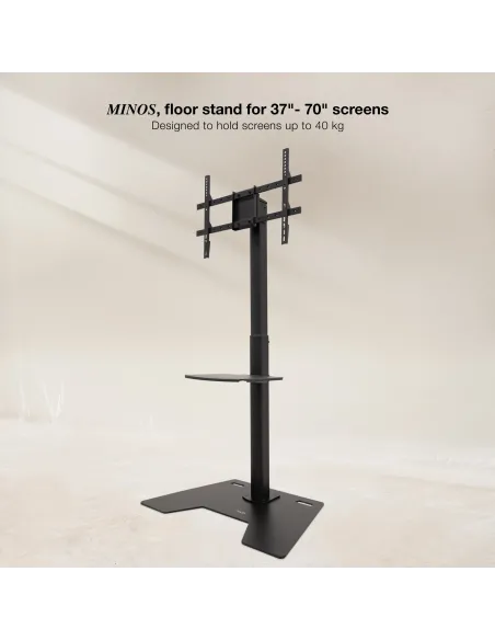 TooQ Soporte Elevador Multiusos para Monitor Portátil, Negro