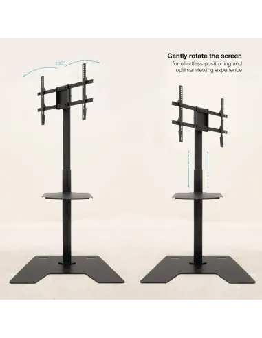 TooQ Soporte Elevador Multiusos para Monitor Portátil, Negro