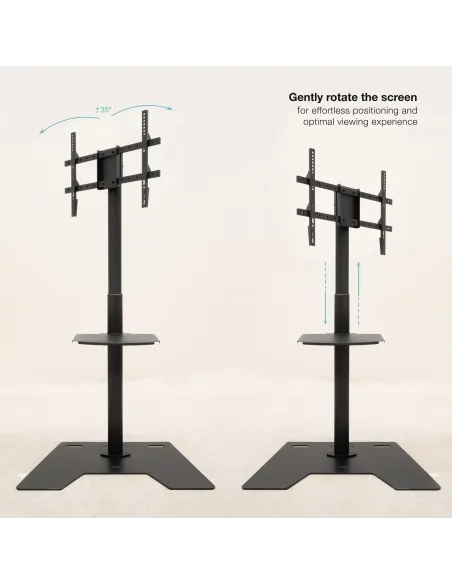 TooQ Soporte Elevador Multiusos para Monitor Portátil, Negro